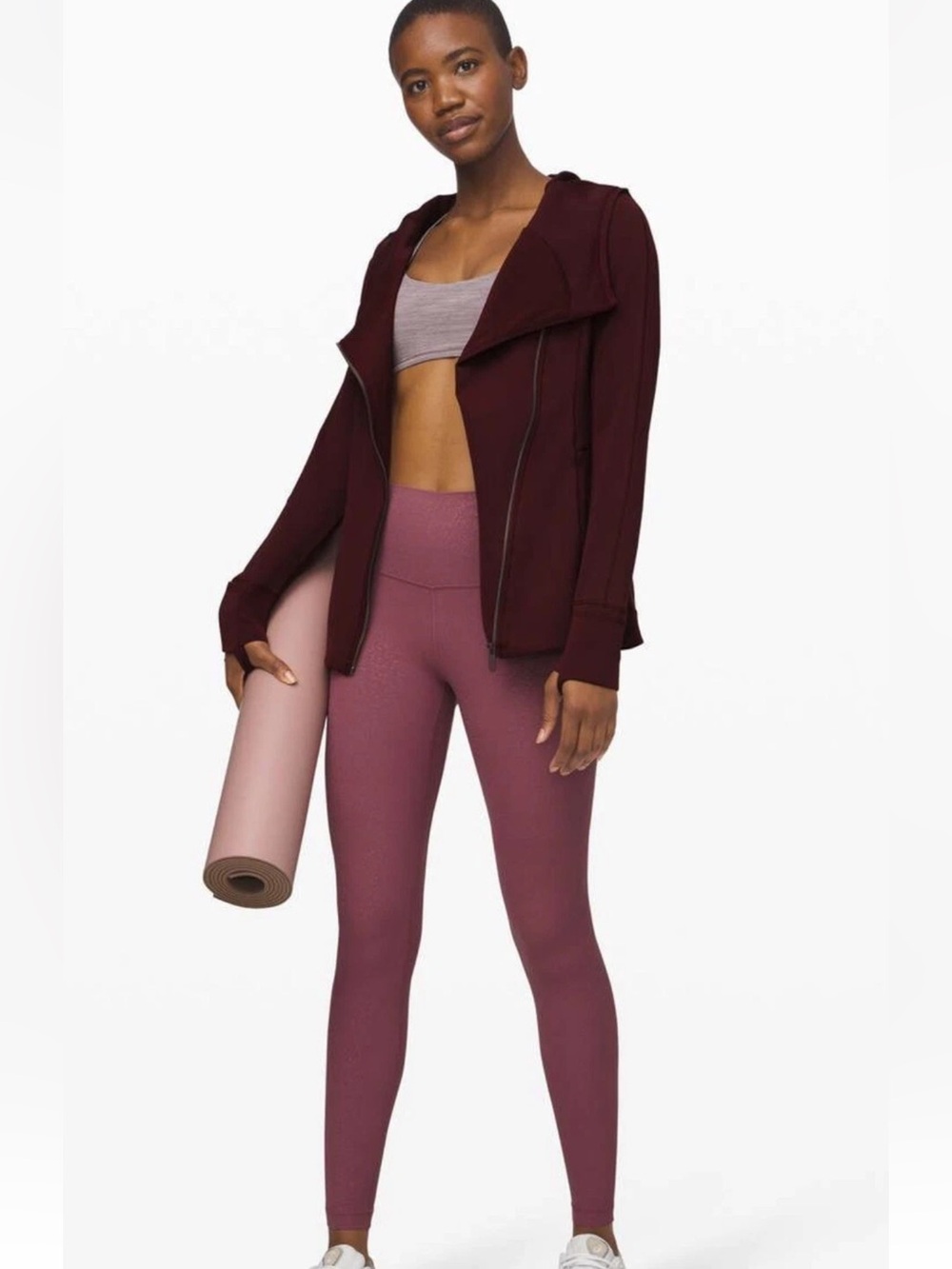 lululemon athletica Hooded Asymmetric Zip Utility Jacket - Burgundy